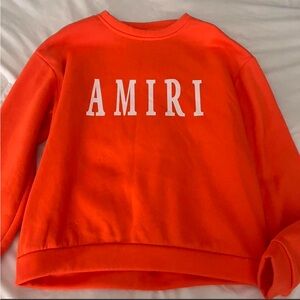 AMIRI Vibrant Orange Crewneck with White Logo